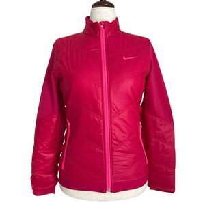 Nike Golf Women’s Pink Insulated Puffer Jacket M Full Zip Performance Activewear